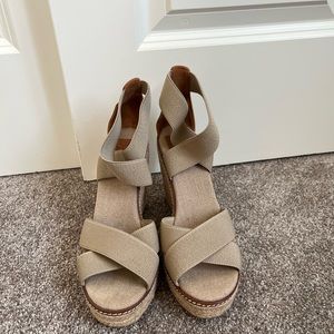 Tory Burch Wedge Espadrille - Elastic Strap Neutral Color